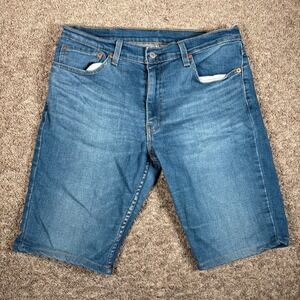 Levi Strauss 511 Mens Blue Denim Shorts W35 Grunge Skate